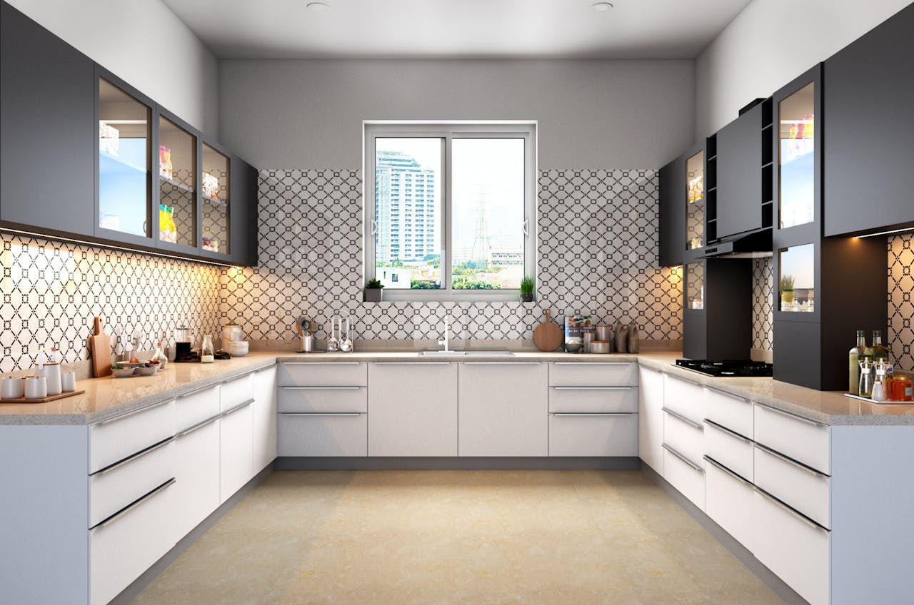 The Art of Drawing Readers In: Your attractive post title goes here Sleek modular kitchen with contemporary cabinets and tile backsplash, showcasing urban style.